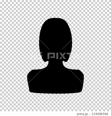 Silhouette illustration of a skinny woman with a bob cut 124096566