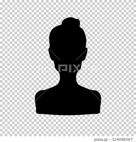 一位身材瘦削、梳著髮髻的女人的剪影插圖 一位身材瘦削、梳著髮髻的女人的剪影插圖 124096567