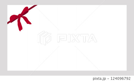 Red ribbon bow hand drawn on banner. Decorative elements for holiday invitations and birthday cards. Vector illustration. Red ribbon bow hand drawn on banner. Decorative elements for holiday invitations and birthday cards. Vector illustration. 124096792