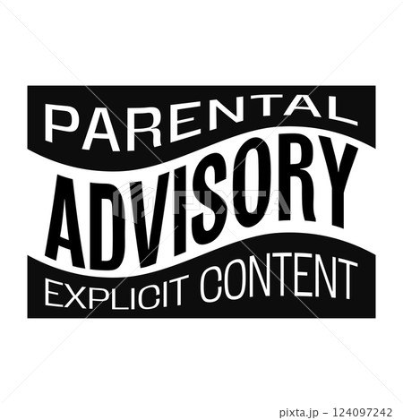 Distressed Parental Advisory Label in Black and White 124097242