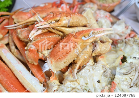 Korean seafood dish. Steamed Korean Kingcrab 124097769