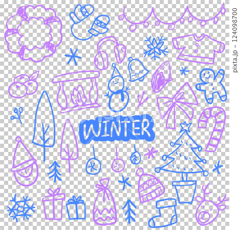 Hand-Drawn Winter Icon Set Hand-Drawn Winter Icon Set 124098700