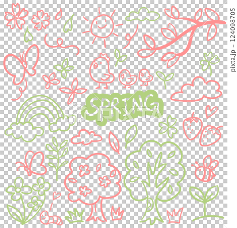 Hand-Drawn Spring Icon Set 124098705