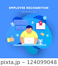 Employee Recognition and Appreciation Day with Employee Working on Laptop 124099048