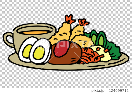 洋食_ハンバーグプレートセット 洋食_ハンバーグプレートセット 124099712