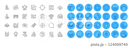 Tutorials, Checklist and Brand line icons pack. Puzzle, Quickstart guide, Justice scales web icon. Graph chart, Phone payment, Fake news pictogram. No hearing, Charge battery, Recruitment. Vector Tutorials, Checklist and Brand line icons pack. Puzzle, Quickstart guide, Justice scales web icon. Graph chart, Phone payment, Fake news pictogram. No hearing, Charge battery, Recruitment. Vector 124099740