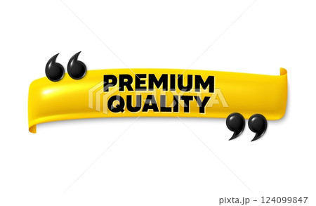 3d ribbon banner with double quotes. Premium quality. High product sign. Top offer symbol. Premium quality ribbon message. Flag frame banner with quotation mark. Double quotes template. Vector 3d ribbon banner with double quotes. Premium quality. High product sign. Top offer symbol. Premium quality ribbon message. Flag frame banner with quotation mark. Double quotes template. Vector 124099847