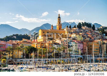 Menton village old town during spring Menton village old town during spring 124100306