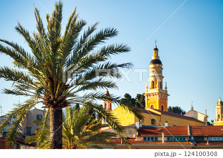 Menton village old town during spring 124100308