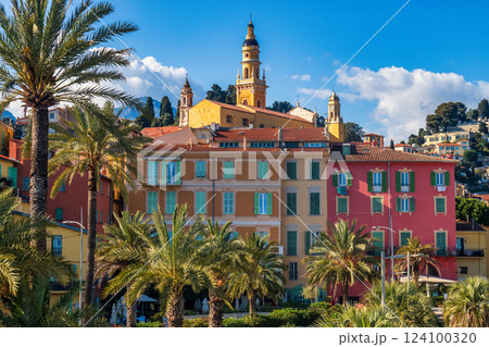 Menton village old town during spring 124100320