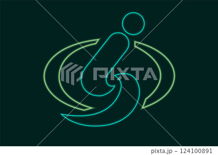 Official flag of Saitama. City in Japan. Vector illustration. Glow effect concept 124100891