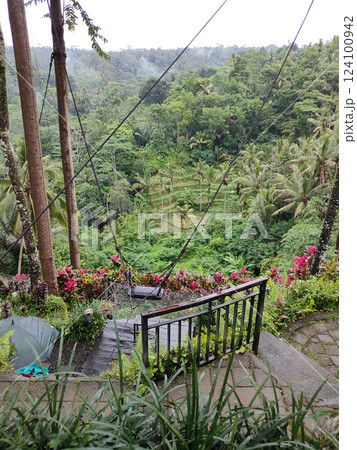 swing at Ceking Rice Terrace or Tegalalang Rice Terrace, Ubud, Bali at Indonesia swing at Ceking Rice Terrace or Tegalalang Rice Terrace, Ubud, Bali at Indonesia 124100942