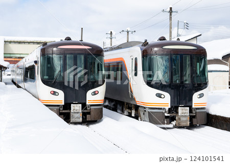 【高山本線】飛騨国府駅で運転停車する特急ひだ 124101541