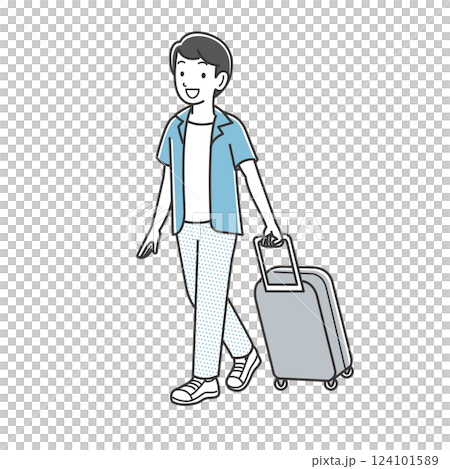 Young man going on a trip 124101589