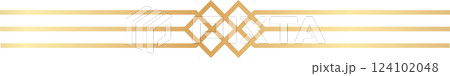 Golden geometric patterns creating rhombuses and horizontal lines over a white background, forming a simple yet sophisticated design that exudes elegance and modernity 124102048