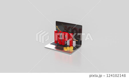 The Kpi and chart on notebook for Business concept 3d Rendering. 124102148