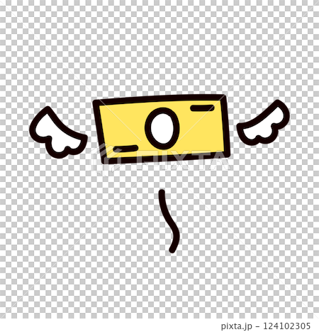 お金が飛んでいくイラスト 124102305