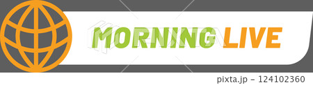 Orange globe representing morning live reporting, showcasing breaking news from around the world with dynamic broadcasting and real time streaming of current events and updates 124102360