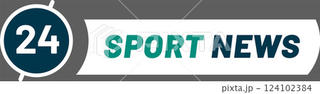 Sport news logo featuring the number 24, symbolizing live coverage available around the clock. Constantly delivering breaking news and match results for avid fans 124102384
