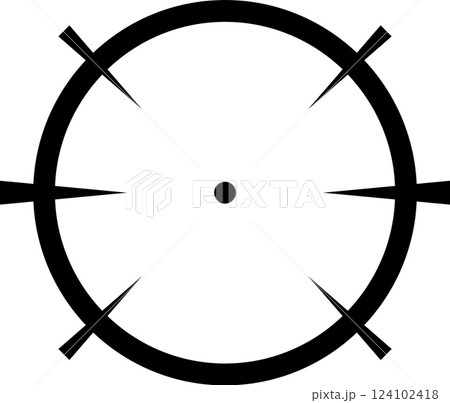 Focusing through sniper scope crosshairs, aiming precisely at the target, embodies accuracy, determination, and the relentless pursuit of achieving goals and objectives 124102418