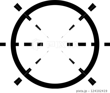 Target aim symbol focusing on a clean white background, embodying concepts of accuracy, precision, and the relentless pursuit of goals across various settings and challenges 124102419
