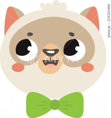 Adorable llama wearing a green bow tie with big eyes and smiling mouth, perfect for children s books, greeting cards, and other design projects Adorable llama wearing a green bow tie with big eyes and smiling mouth, perfect for children s books, greeting cards, and other design projects 124102460