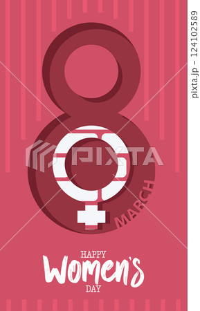 March 8th Womens Day graphic with Venus symbol Vector March 8th Womens Day graphic with Venus symbol Vector 124102589