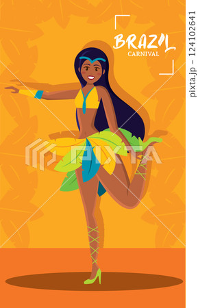 Brazilian samba dancer performing at carnival celebration Vector 124102641