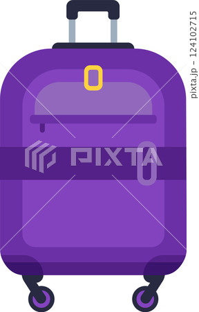 Purple rolling suitcase with retractable handle and wheels, ideal for travel, business trips, and vacations, ensuring easy mobility and ample storage space for personal belongings 124102715