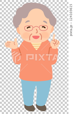 說話的老年婦女，臉部表情姿勢，老年人，晚年老人 124103615