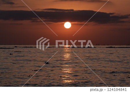 根室海峡に昇る太陽 根室海峡に昇る太陽 124104841