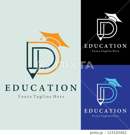 Letter D And Pencil Logo Letter D And Pencil Logo 124105062