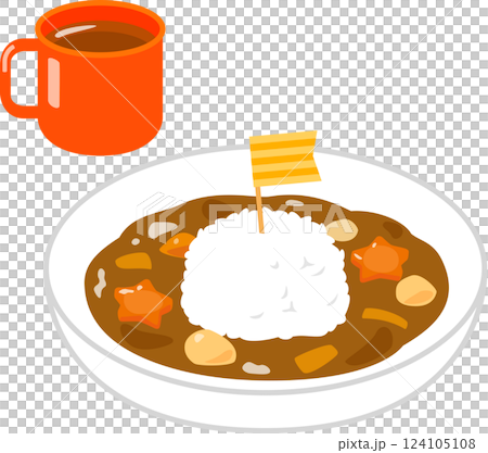 子供向けに盛り付けたカレーライス 124105108