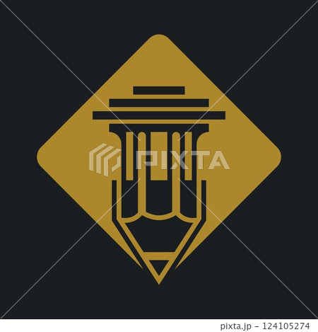 Pencil and Pillar Logo 124105274