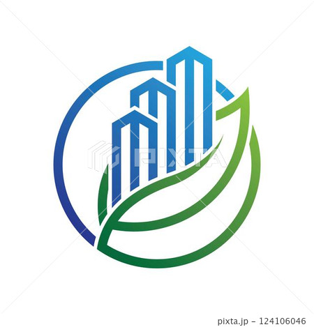Green city vector logo design Green city vector logo design 124106046