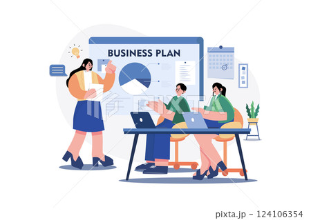 Business Woman Sharing Business Plan With Team 124106354