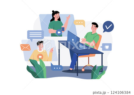 People Chatting On A Video Call 124106384