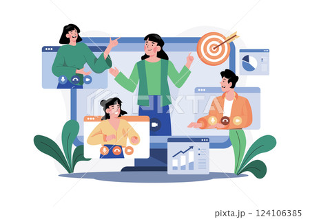 Businesswoman Doing Discussion On Online Meeting Businesswoman Doing Discussion On Online Meeting 124106385