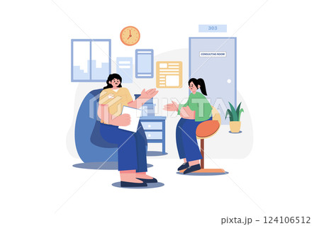 Guidance Counselor Illustration concept. A flat illustration isolated on white background 124106512