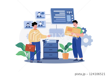 Executive Illustration concept. A flat illustration isolated on white background Executive Illustration concept. A flat illustration isolated on white background 124106521