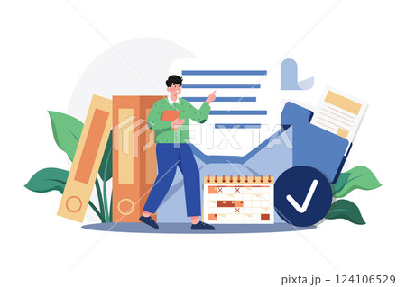 Manager Illustration concept. A flat illustration isolated on white background 124106529