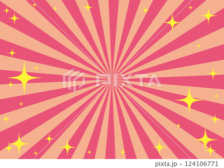 集中線のキラキラした賑やかな背景イラスト 集中線のキラキラした賑やかな背景イラスト 124106771