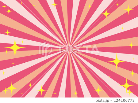 集中線のキラキラした賑やかな背景イラスト 124106775