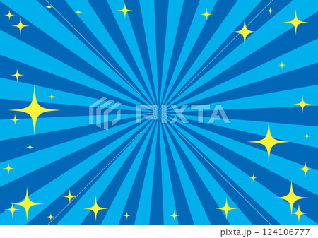 集中線のキラキラした賑やかな背景イラスト 124106777
