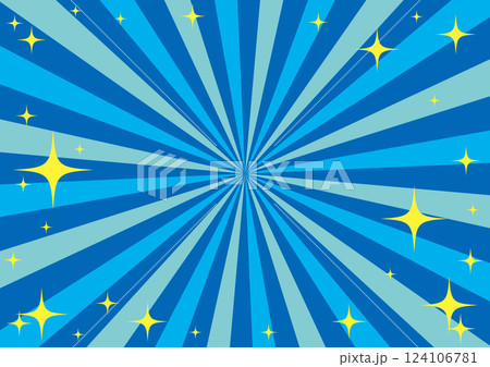 集中線のキラキラした賑やかな背景イラスト 124106781