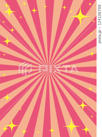 集中線のキラキラした賑やかな背景イラスト 124106789