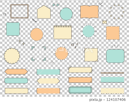 向量插圖集簡單的框架。框架、標題、標題和處理 124107406