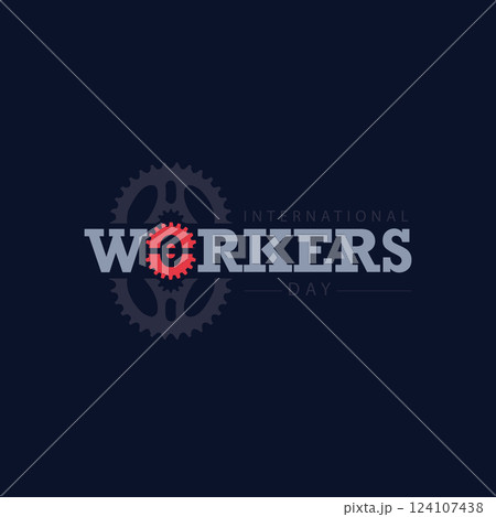 International Workers' Day Logo with Industrial Gears International Workers' Day Logo with Industrial Gears 124107438