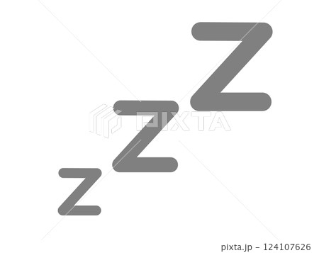 睡眠・寝るアイコン（zzzマーク） 124107626