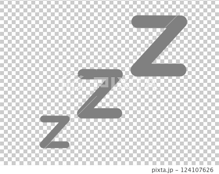 睡眠・寝るアイコン（zzzマーク） 124107626